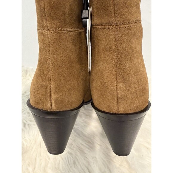 Zara Brown Split Suede Leather Cowboy Ankle Boots Pointed Toe Women US 8 EUR 39 - Picture 12 of 15